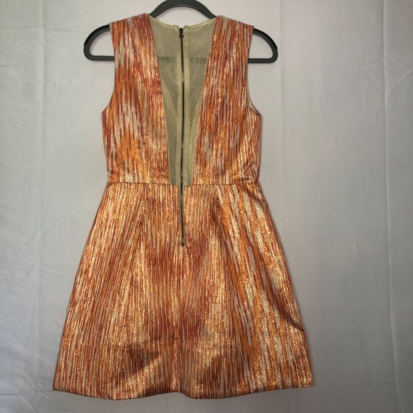 Alice + Olivia Pacey Orange Lantern Shimmer Dress Size 4 (I) - Picture 9 of 9